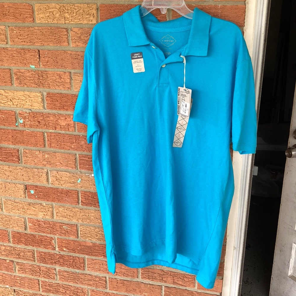 St. John’s Bay Short Sleeve Blue Mens L Polo Shirt